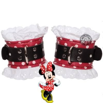 Minnie Mouse Leather Bondage Cuffs