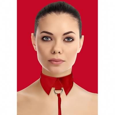 Classic Collar with Leash - Red
