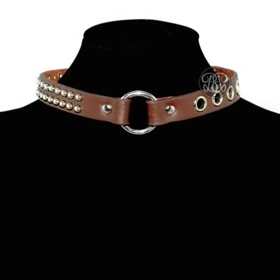 Riveted Submissive Collar - Brown