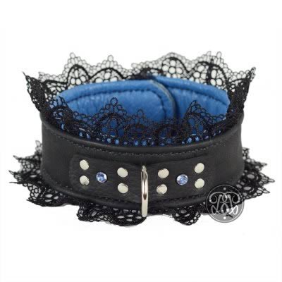 Midnight Blue Leather Submissive Collar
