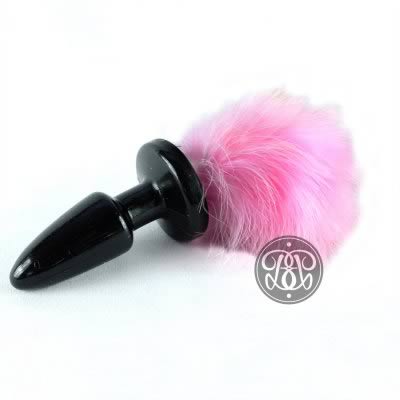 Fluffy Bunny Tail Anal Plug - Pink