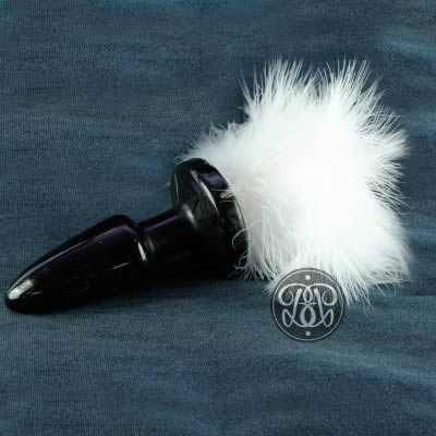 Fluffy Bunny Tail Anal Plug - White