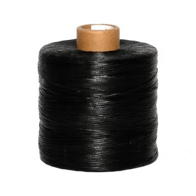 Black Waxed Polyester Leather Thread