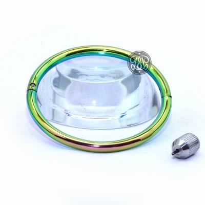 Submissive Locking Bangle - Standard Rainbow