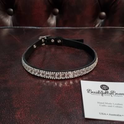 Suede Sparkler Submissive Collar