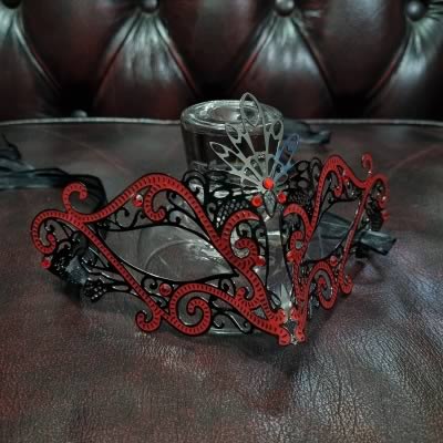 Metal Bondage Mask - Red Princess