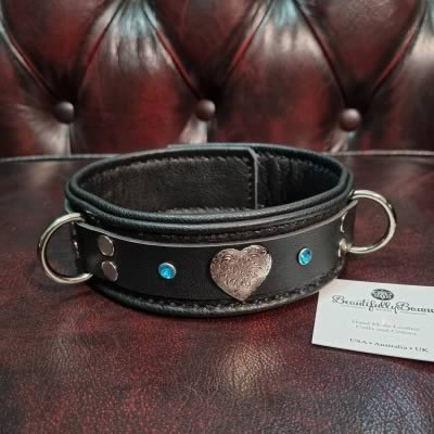 Bound Heart Leather Submissive Collar