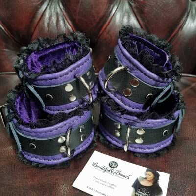 Moulin Rouge Leather Bondage Cuffs