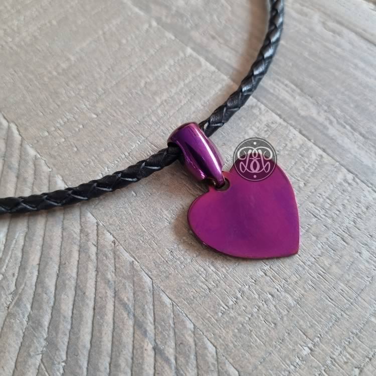 Heart Day Collar Pendant - Purple
