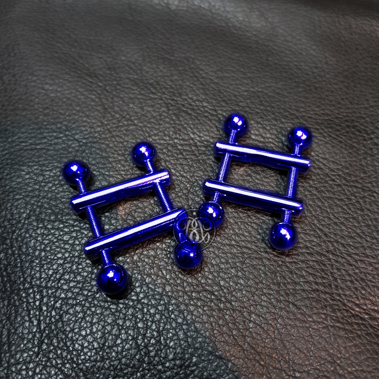 Adjustable Steel Nipple Clamps - Blue