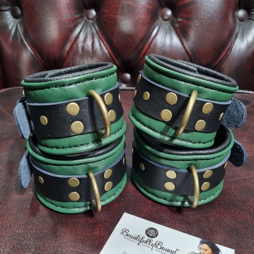 Forbidden Forest Leather Bondage Cuffs