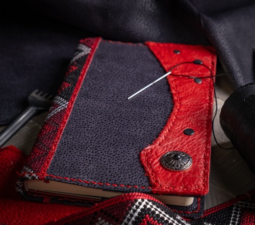 Red Spine Leather Journal