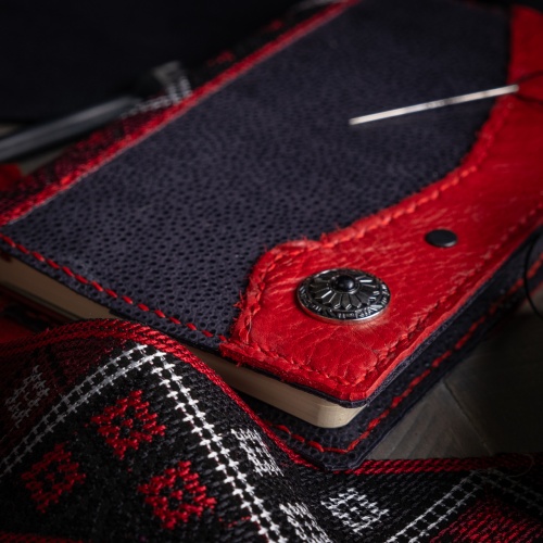 Red Spine Leather Journal